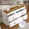 Buffet Merax en verre trempé, 6 tiroirs, coiffeuse, Voir les images du produit 7