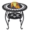 vidaXL Table de feu Mosaïque céramique noir et blanc 68 cm Voir les images du produit 2