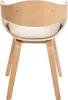 A back view of a chair with a wooden frame and a cream-colored seat. Podgląd zdjęcia produktu