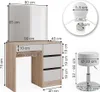 Toaletní stolek Vicco Sherry Sonoma 90 cm s osvětlením LED Náhled obrázku produktu 7