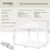 A diagram showing the dimensions and specifications of a white gazebo. Náhled obrázku produktu