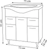 VCM 2-tlg. Waschplatz|  Waschtisch Unterschrank 75 cm | Produktbild-Vorschau 5