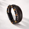 Herren  Armband mit matten schwarzen Steinen und Produktbild-Vorschau 1