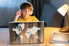 MuchoWow® Laptop Aufkleber Sticker Cover Weltkarte - Holz - Produktbild-Vorschau 3