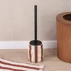 Brosse de toilettes en grès rayé - moka - Tendance Voir les images du produit 6