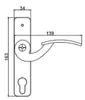 Baumanti Ulm Wechselgarnitur 72 mm Schmiedeeisen Kurzschild Produktbild-Vorschau 2