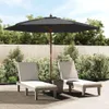 vidaXL Parasol z drewnianym drążkiem czarny 299x240 cm Podgląd zdjęcia produktu 2