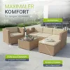 Juskys Polyrattan Lounge Punta Cana L creme – Gartenlounge Produktbild-Vorschau 5