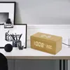 Dřevěný digitální budík s bezdrátovým nabíjením 3 budíky Náhled obrázku produktu 12