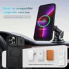 A car dashboard with a phone mounted on a magnetic car mount, and accessories displayed below. Produktbild-Vorschau