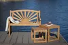 Gartenbank Teakholz 120 cm mit Motiv-Rückenlehne – massiv, Produktbild-Vorschau 11