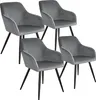 Chaise MARILYN Effet Velours Style Scandinave - gris/noir, Voir les images du produit 1