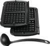 A black waffle plate accessory set and a black ladle are displayed against a white background. Podgląd zdjęcia produktu