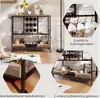 A collage of images showcasing a bar cart with various features and details. Podgląd zdjęcia produktu