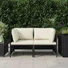 vidaXL 2-Sitzer-Gartensofa mit Kissen Schwarz Poly Rattan Produktbild-Vorschau 2
