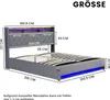 okwish Lit à coussins 160×200 cm avec éclairage LED, ports Voir les images du produit 5