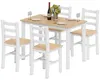 HOMCOM Eettafel met 4 stoelen, eethoek met rechthoekige Productafbeelding-voorbeeld 1