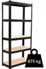 Kovový regál P9040, 180x90x40, nosnost 875 kg, černý Náhled obrázku produktu 1