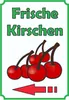 Frische Kirschen Schild Hochkant mit Pfeil links A0 Produktbild-Vorschau 1