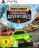 The image is a video game cover art for 'Matchbox Driving Adventures' on PS5. It features several toy-like vehicles, including a green off-road vehicle, a red fire truck, and a yellow pickup truck, in a dynamic scene with a volcano and city elements. There Produktbild-Vorschau