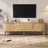 Merax TV Lowboard erbsenförmig mit Rillenoptik, TV-Schrank Produktbild-Vorschau 5