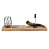 Wandregal Eiche massiv 80x22x4 cm mit Baumkante – Produktbild-Vorschau 5