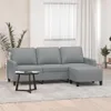 vidaXL 3-Sitzer-Sofa mit Hocker Hellgrau 180 cm Stoff Produktbild-Vorschau 2