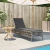 vidaXL Sonnenliege mit Auflage Grau Poly Rattan Produktbild-Vorschau 3