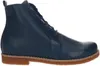 A side view of a blue leather bootie. Anteprima dell’immagine prodotto