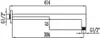 A technical drawing with dimensions of a shower arm. Produktbild-Vorschau