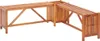 An L-shaped wooden bench with a built-in planter box. Produktbild-Vorschau