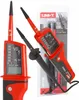 Two red and black voltage testers are displayed against a white background. One is in its original packaging. Náhľad obrázku produktu
