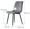 Relaxdays Esszimmerstuhl, 4er Set, Samt, Metallbeine, 120 Produktbild-Vorschau 4
