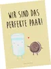 Mr. & Mrs. Panda Postkarte Milch Keks - Gelb Pastell - Produktbild-Vorschau 1
