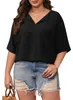 T-Shirt mit V-Ausschnitt, geeignet für Damen mit Übergröße, Produktbild-Vorschau 4