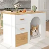 Isola da cucina Merax con area per cani, mobile da cucina Anteprima dell’immagine prodotto 4