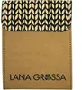 A close-up view of a product packaging with a patterned flap and brand logo. Produktbild-Vorschau