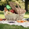 Picknickkorb aus Weide, geschlossen, 42x32x35 cm Produktbild-Vorschau 2