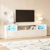 Merax Hochglanz TV-Schrank mit LED, TV Lowboard mit 4 Türen Produktbild-Vorschau 4