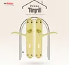 A pair of golden door handles displayed against a decorative background with text and a logo. Produktbild-Vorschau