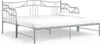 vidaXL Ausziehsofa Bettgestell Grau Metall 90x200 cm Produktbild-Vorschau 1