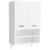 A white cabinet with two doors and open shelves below, shown against a white background. Náhled obrázku produktu