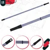 A telescopic pole with close-up views of its handle and connection points, set against a blueprint background. Produktbild-Vorschau