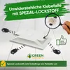 A marketing image showing a sticky trap for pests, with beetles attracted to it. Produktbild-Vorschau