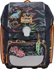 A children's backpack with a flame and car design. Voir les images du produit