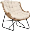 Gartensessel PE-Rattan Stahl, Outdoor Lounge Sessel mit Produktbild-Vorschau 2