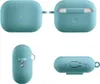Four views of a teal silicone case for Apple AirPods Pro 2. Produktbild-Vorschau