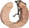 Skulptur Holz Teamwork Teamarbeit 29,5 x 28 cm Schwarz Gold Produktbild-Vorschau 1