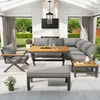Set di mobili da giardino Merax con design a X e struttura Anteprima dell’immagine prodotto 9