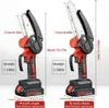 Mini-Kettensäge, 4 Zoll 6 Zoll 21V Elektro-Kettensäge, Akku Produktbild-Vorschau 2